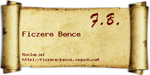 Ficzere Bence névjegykártya