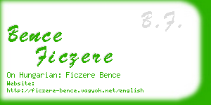 bence ficzere business card